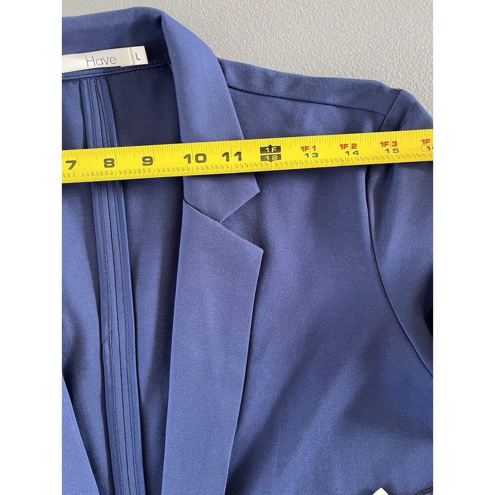 Have Womens Jacket Blazer Large Navy Blue Open Front Business Office Work Wear - Picture 5 of 9